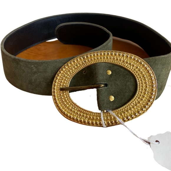 Carlisle & Karen CALLAN Tan Suede Statement Belt L Vintage austrian carlisle belt - Gem main image 3